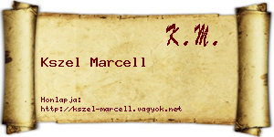 Kszel Marcell névjegykártya